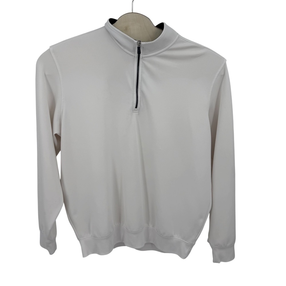 F&G Tech Quarter Zip Pullover Men XXL White CBS Sports Golf Activewear Layering